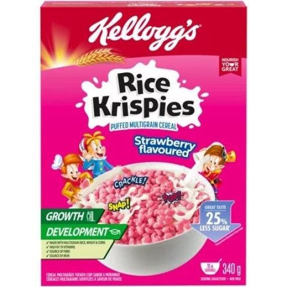 Kelloggs Rice Crispies Strawberry 340g Box