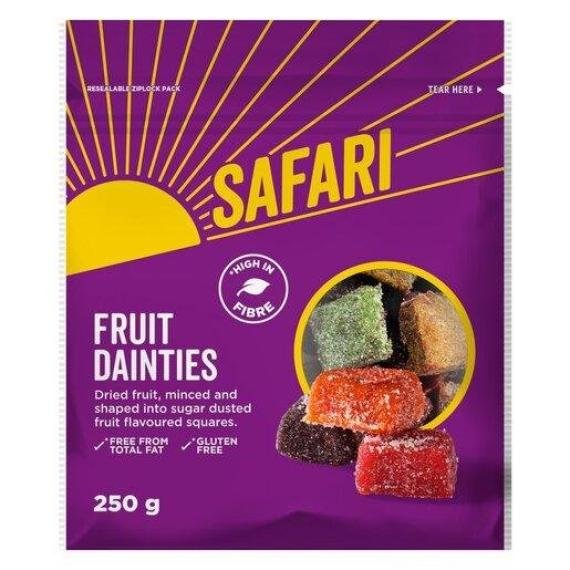 Safari Fruit Dainty Squares 250g Pack