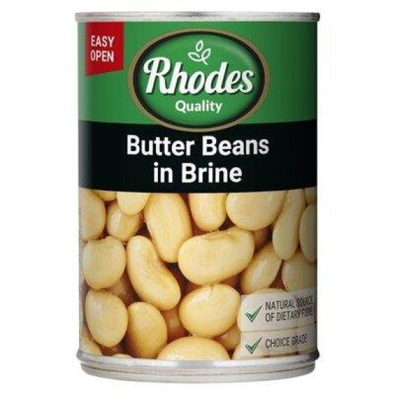 Rhodes Butter beans in brine 410g Can