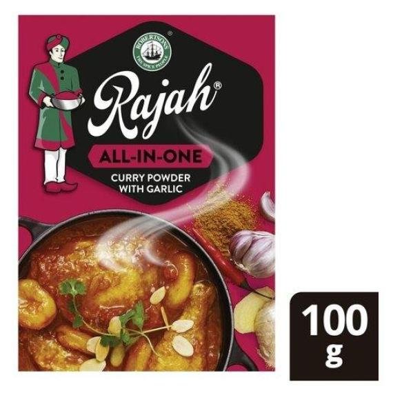 Rajah Curry Powder 100g All in one with Garlic 100g Box
