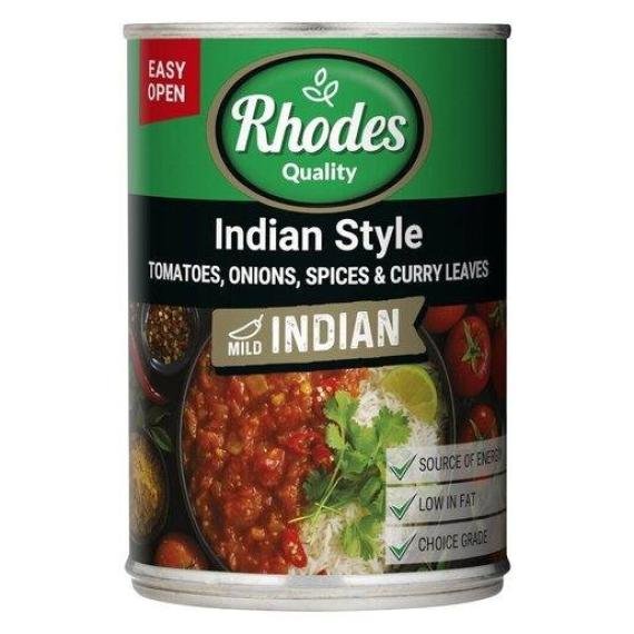Rhodes Tomatoes Indian Style 410g Can